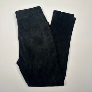 Vintage 1980’s Lillie Rubin Black Suede Straight Pencil Leg Pants Size 8
